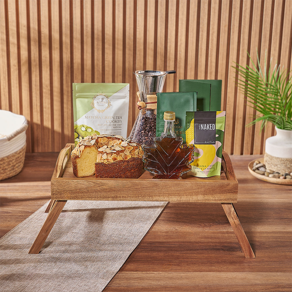 Coffee Cake and Bed Tray Gift – how the gift is presented