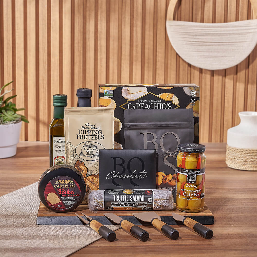 Gourmet Dark Chocolate Gift Basket – how the gift is presented