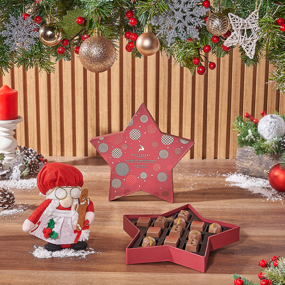 Mrs. Claus &amp; Gourmet Chocolates Gift Set from Hamilton Baskets - Gourmet Gift Basket - Hamilton Delivery