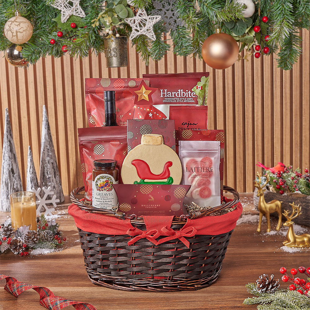 Red &amp; White Christmas Wine Set, wine gift, wine, christmas gift, christmas, chocolate gift, chocolate, Hamilton delivery