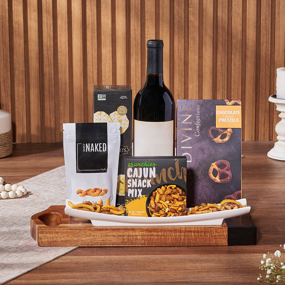 Salty Snack &amp; Wine Gift Set, wine gift, wine, snack gift, snack, nuts gift, nuts, Hamilton delivery