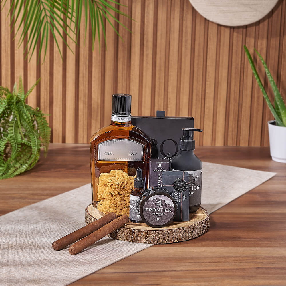 Sandalwood Spa &amp; Spirits Gift Set, liquor gift, liquor, spa gift, spa, Hamilton delivery