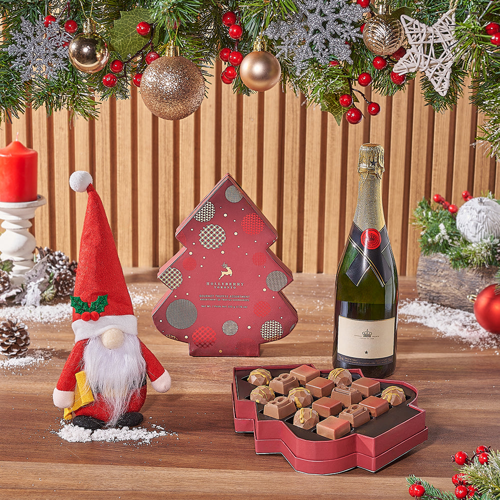 Santa &amp; Gourmet Chocolates with Champagne Gift Set, Christmas gift, Christmas, chocolate gift, chocolate, sparkling wine gift, sparkling wine, Hamilton delivery