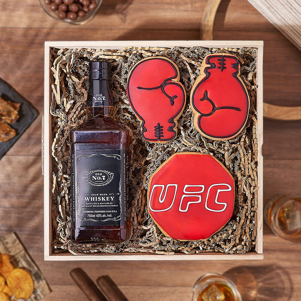 Spirits &amp; Boxing Cookie Gift, liquor gift, liquor, cookie gift, cookie, sports gift, sports, Hamilton delivery