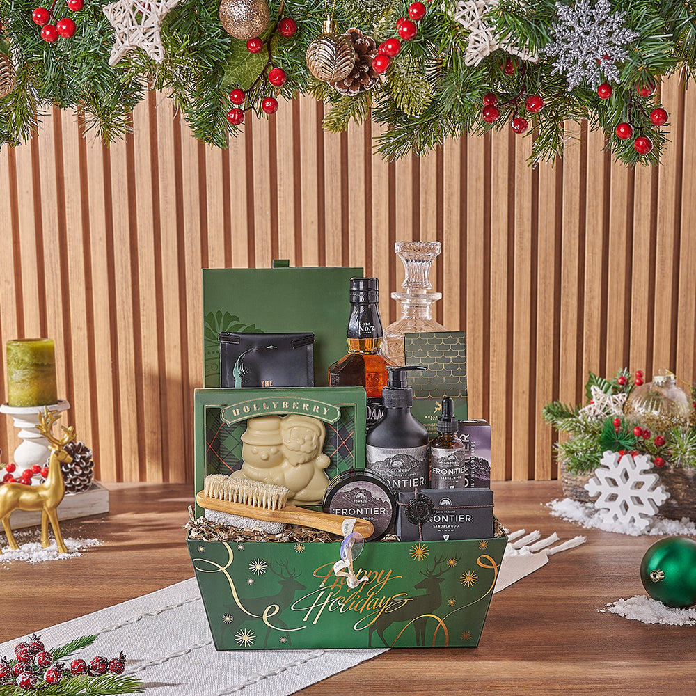 Spirits & Spa Holiday Gift Set, liquor gift, liquor, spa gift, spa, chocolate gift, chocolate, Christmas gift, Christmas, Hamilton delivery