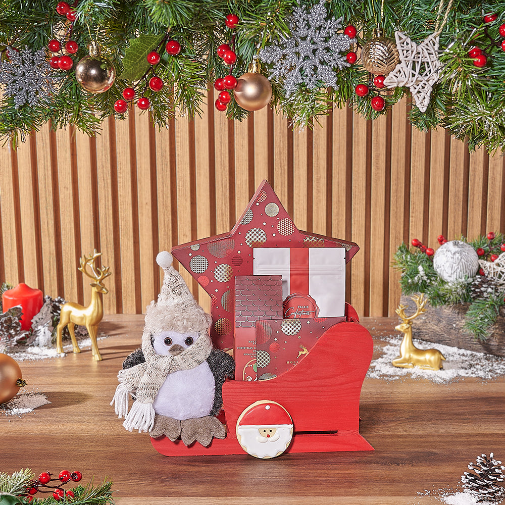 Holiday Truffles and Cookies Basket – how the gift is presented