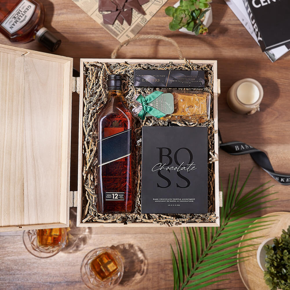 Sweet Things &amp; Liquor Gift Box, liquor gift, liquor, chocolate gift, chocolate, Hamilton delivery
