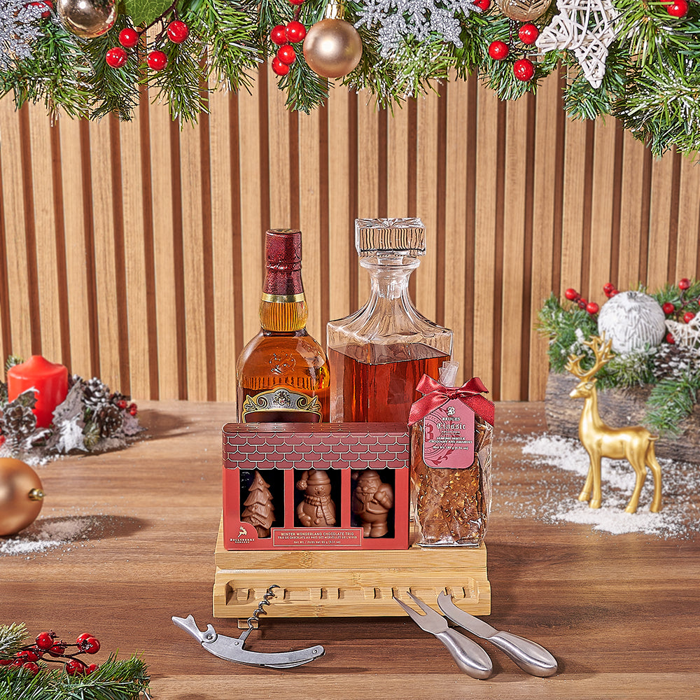 Sweet Treats &amp; Liquor Gift Set, Christmas gift, Christmas, chocolate gift, chocolate, decanter gift, decanter, Hamilton delivery
