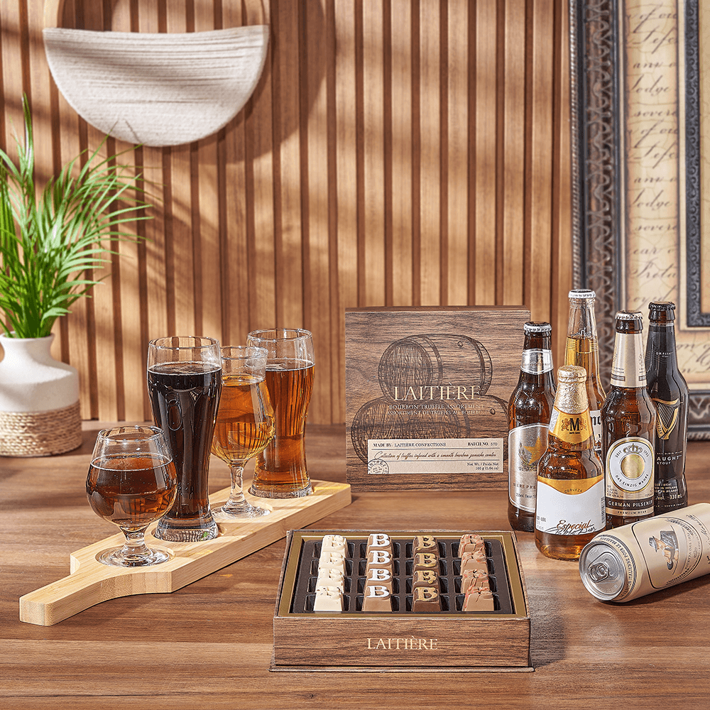 Sweet Truffle & Beer Flight, beer flight gift, beer flight, beer gift, beer, chocolate gift, chocolate, Hamilton delivery