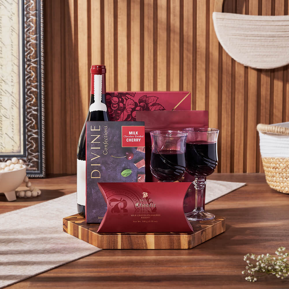 Tempting Chocolate & Wine Gift, wine gift, wine, chocolate gift, chocolate, Hamilton delivery