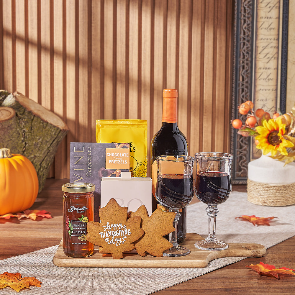 Thanksgiving Cookie &amp; Wine Gift, thanksgiving gift, thanksgiving, wine gift, wine, cookie gift, cookie, Hamilton delivery