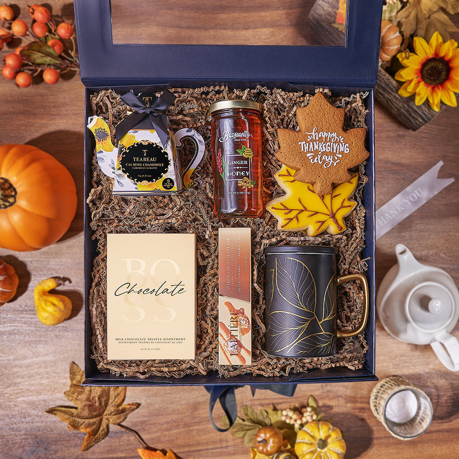 Thanksgiving Tea Gift Box, chocolate gift, chocolate, thanksgiving gift, thanksgiving, tea gift, tea, Hamilton delivery