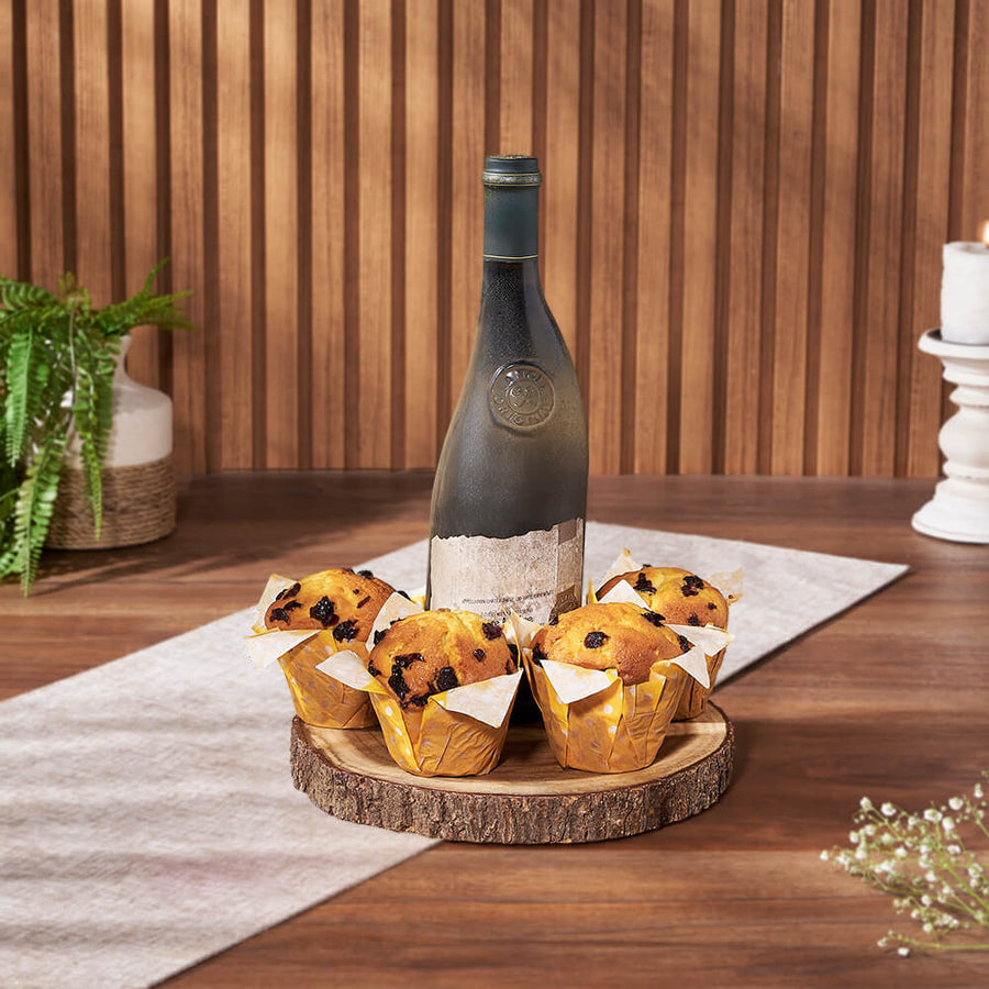 The Classic Muffin & Wine Gift Set, wine gift, wine, muffin gift, muffin, Hamilton delivery