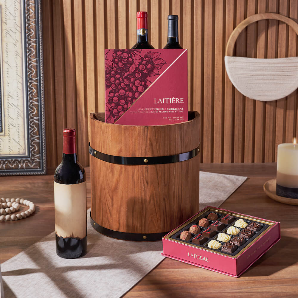 The Wine and Chocolate Collection Gift Basket, wine gift, wine, wine trio gift, wine trio, chocolate gift, chocolate, Hamilton delivery