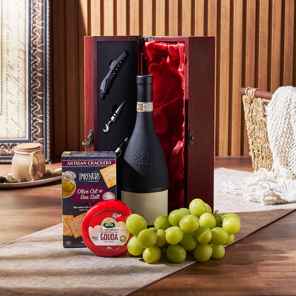 Wine and Green Grapes Gift Set – how the gift is presented