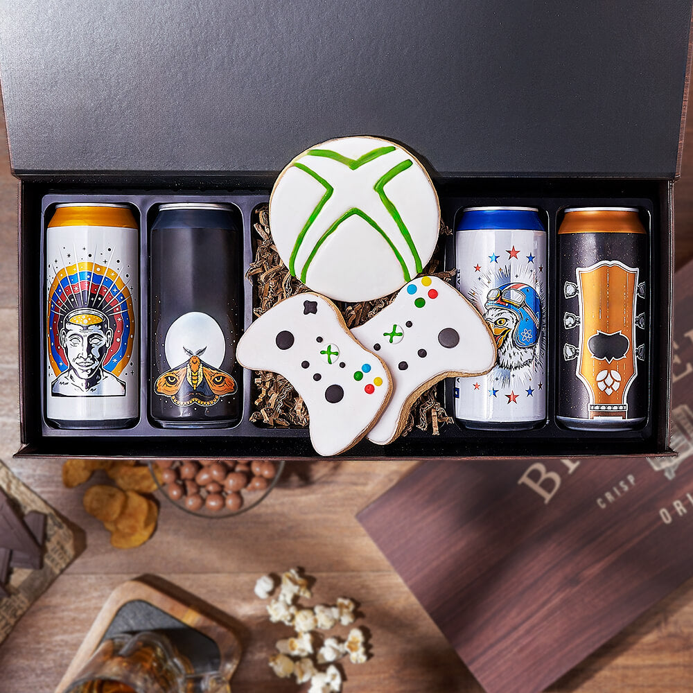 Video Game &amp; Craft Beer Box, beer gift, beer, gaming gift, gaming, cookie gift, cookie, Hamilton delivery