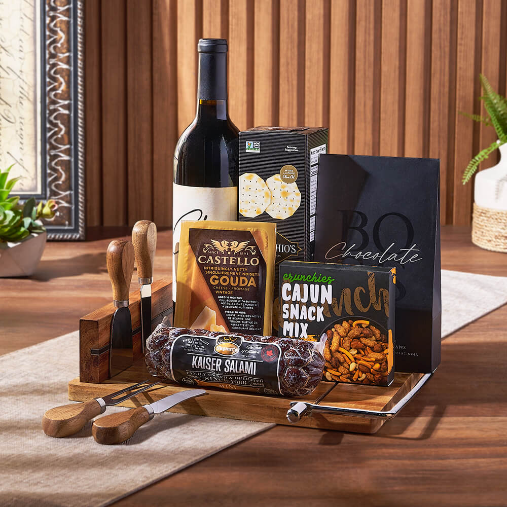 Prepared gift basket with gourmet items for Southern Ontario delivery