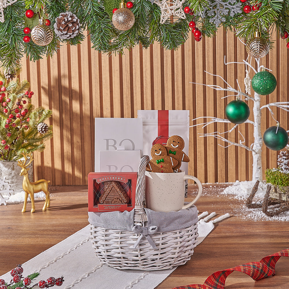 Christmas Chocolate and Mug Basket – how the gift is presented