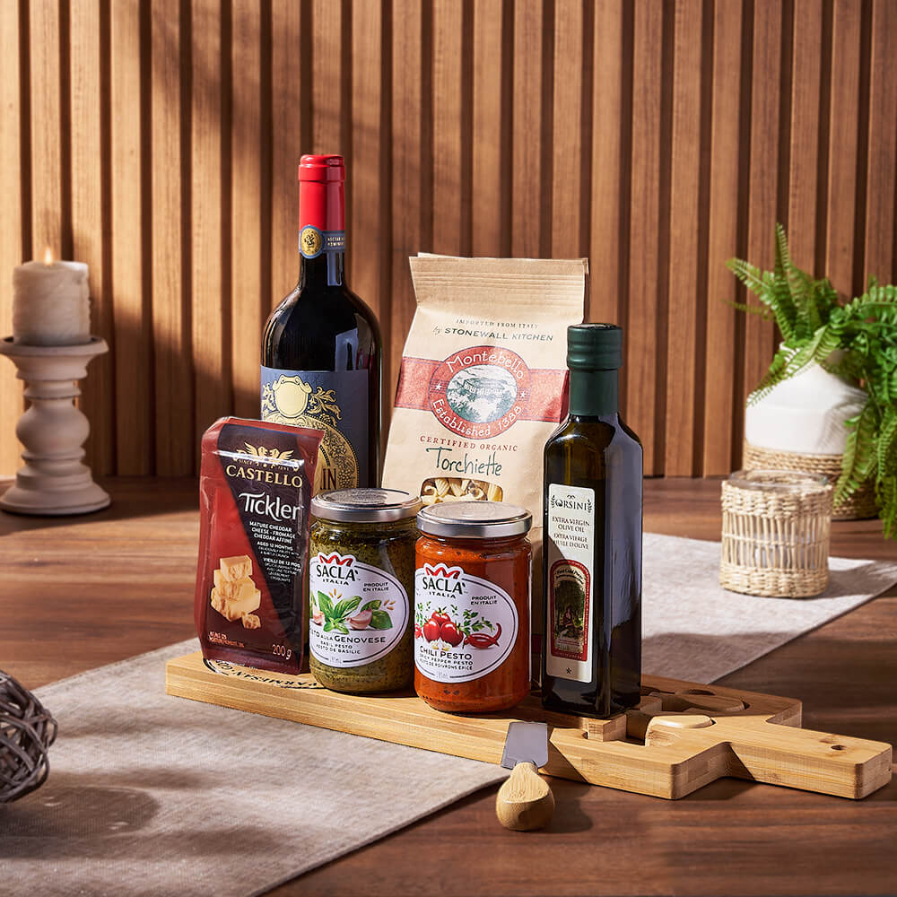 Wine &amp; Pasta Gift Set, wine gift, wine, pasta gift, pasta, gourmet gift, gourmet, cheese gift, cheese, Hamilton delivery