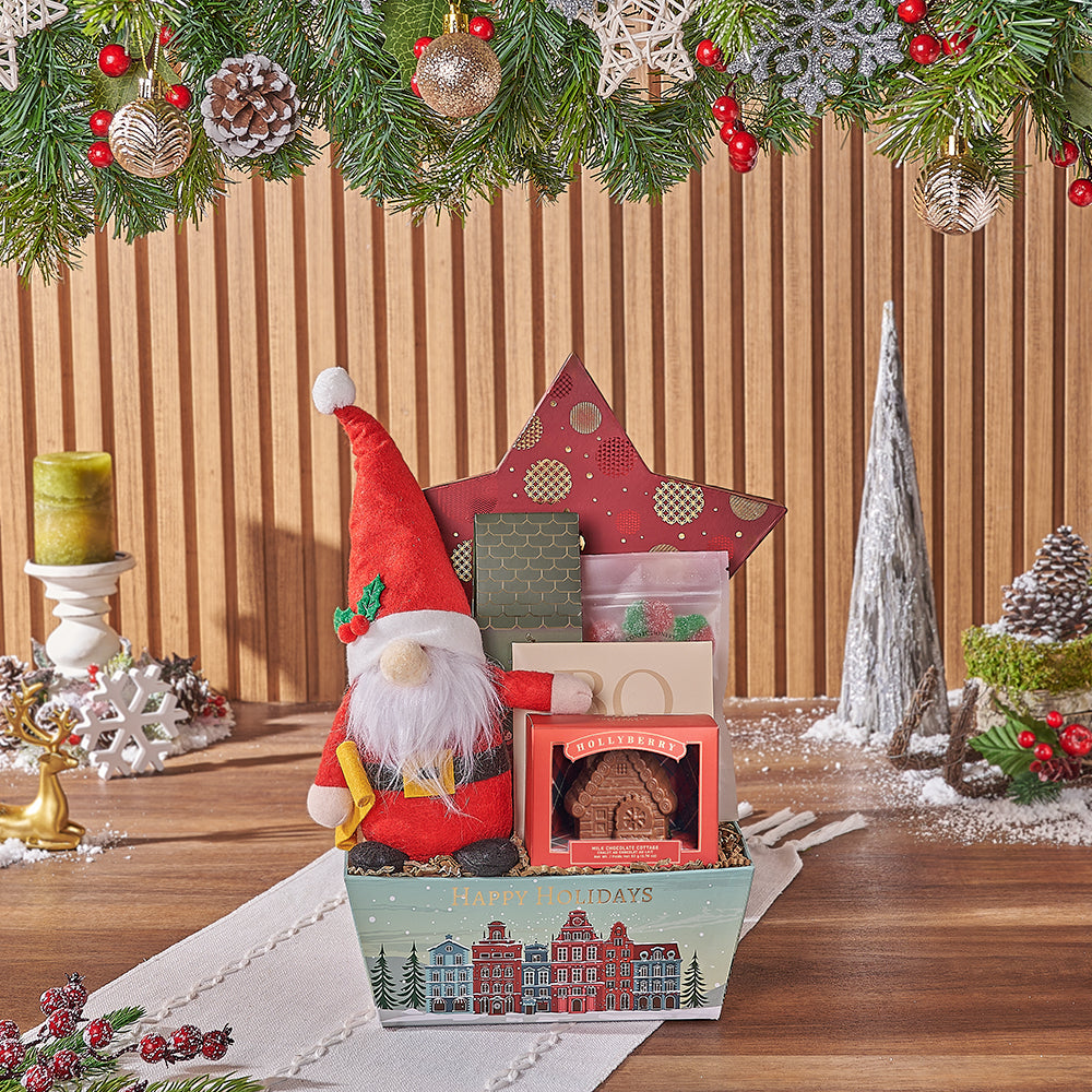 Christmas Gourmet Truffles and Treats Gift Basket – how the gift is presented