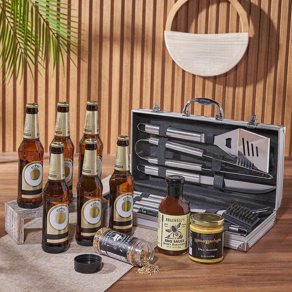 Robust Beer and BBQ Gift Basket – how the gift is presented