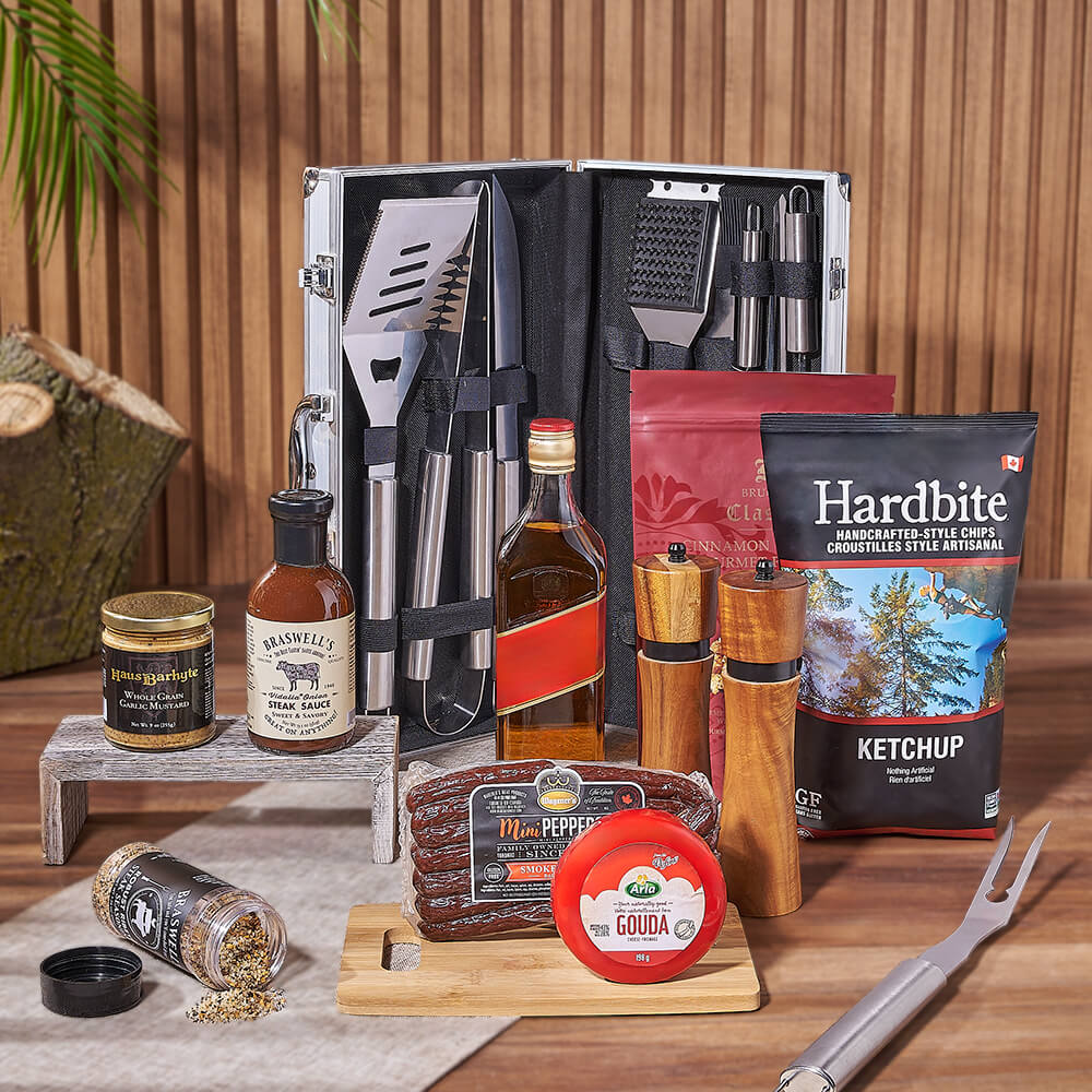 Whiskey Gift Set with Grill Accessories – how the gift is presented