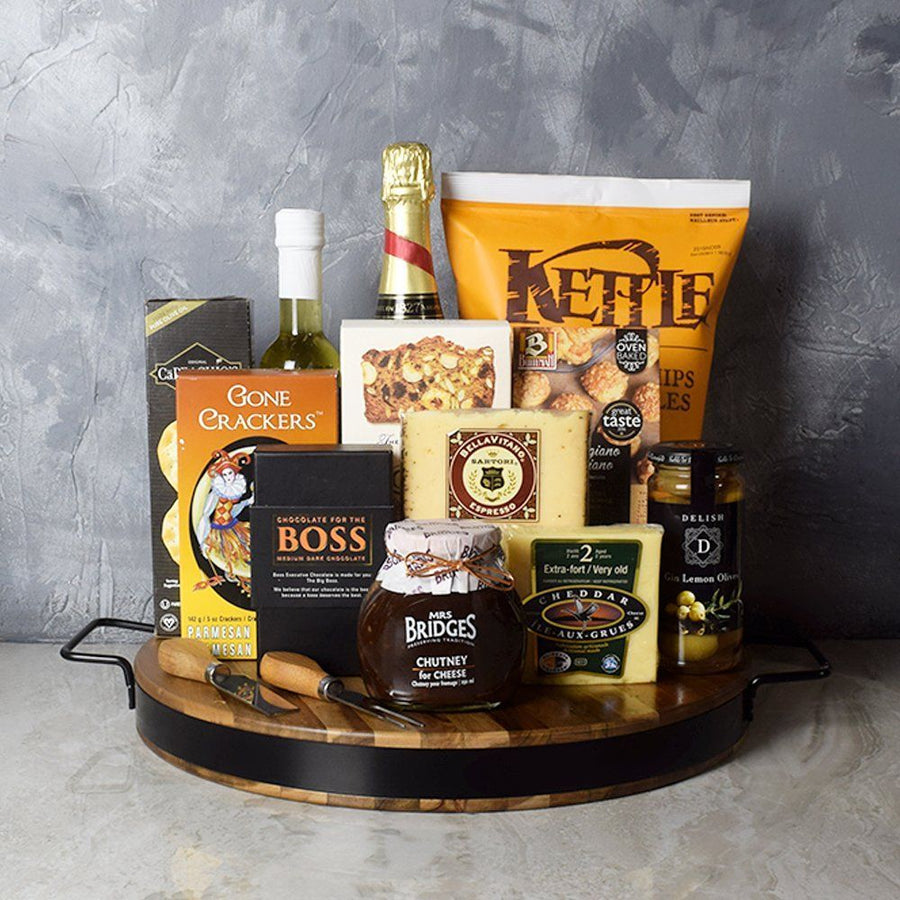 Champagne & Cheese Platter Gift Set from Hamilton Baskets - Hamilton Delivery
