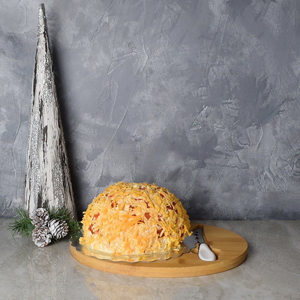 Tomato Cheddar Cheese Ball Basket – how the gift is presented