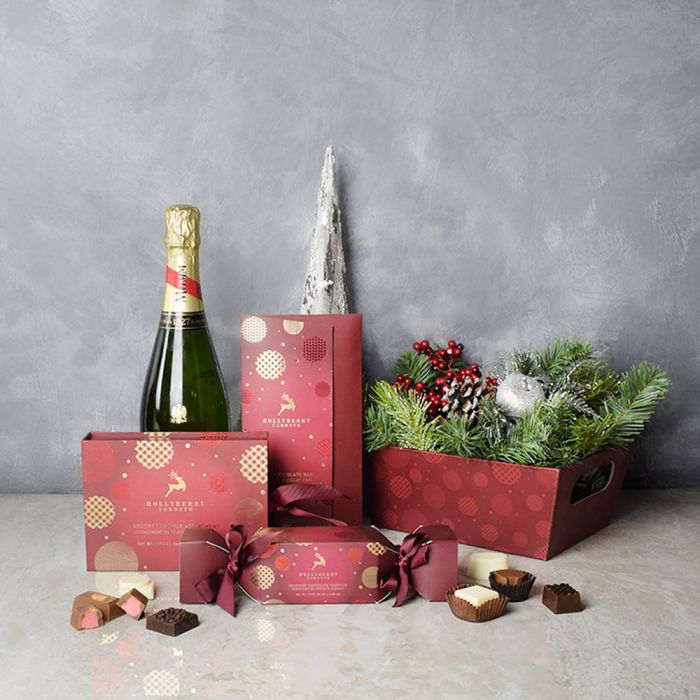 Christmas Joy Champagne Set from  Hamilton Baskets - Hamilton Delivery