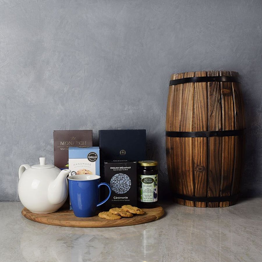 Cozy Kosher Tea & Chocolate Gift Tray from Hamilton Baskets - Hamilton Delivery