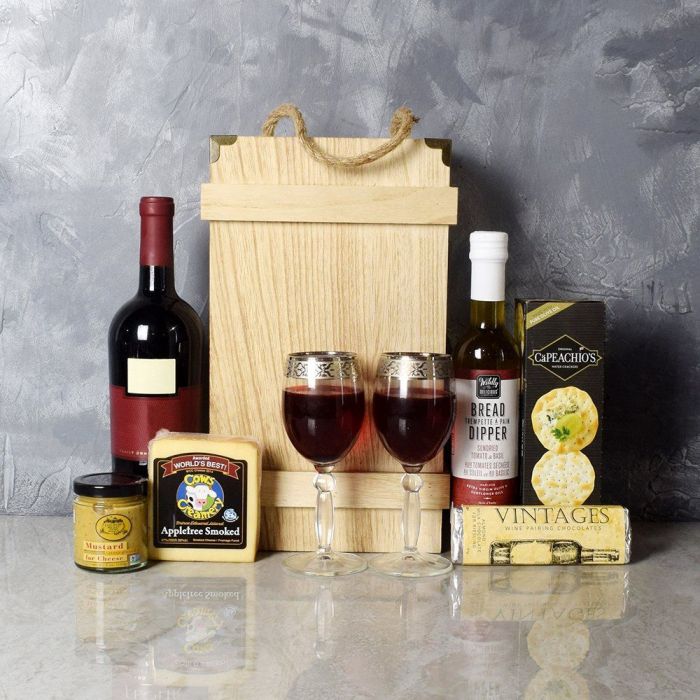 Deluxe Wine & Cheese Crate from Hamilton Baskets - Hamilton Delivery