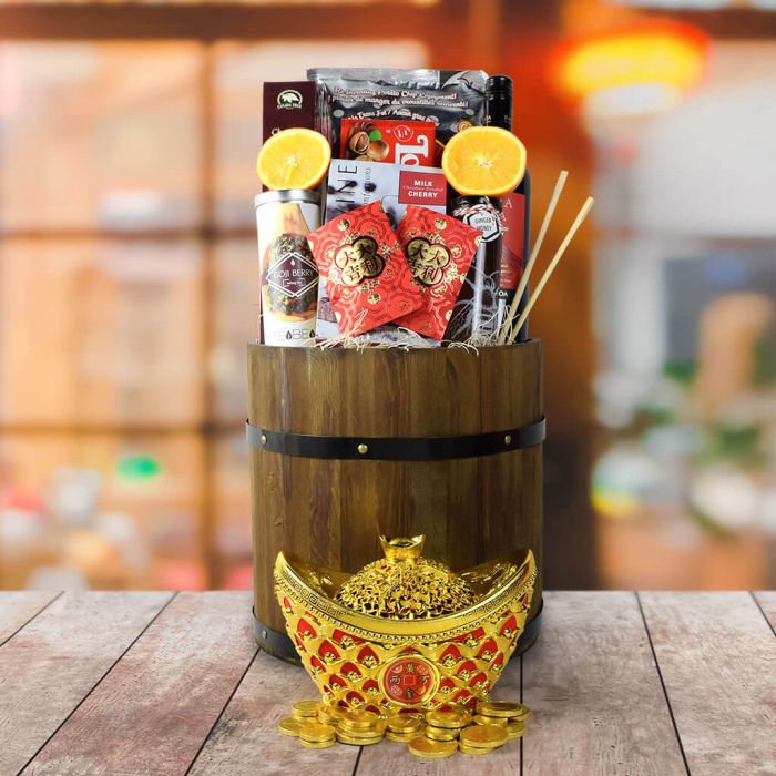 Everlasting Fortune &amp; Festive Wishes Gift Basket from Hamilton Baskets - Hamilton Delivery