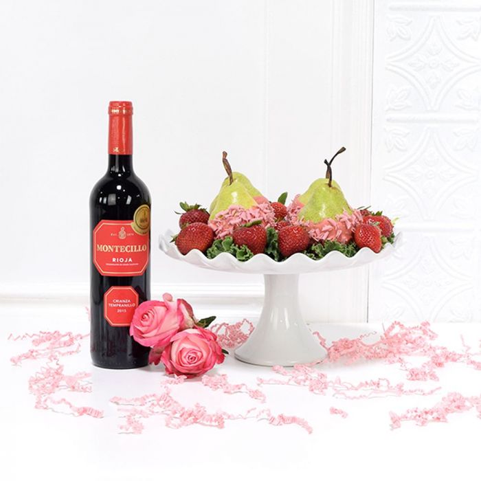 Fresh & Fruity Baby Gift Set with Wine from Hamilton Baskets - Hamilton Delivery