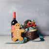 Gingerbread Man & Wine Gift Set from Hamilton Baskets - Hamilton Delivery
