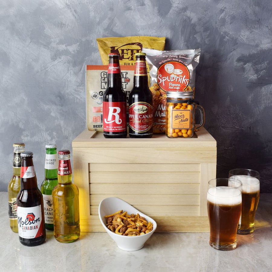 Gourmet Game Day Beer Gift Crate from Hamilton Baskets - Hamilton Delivery