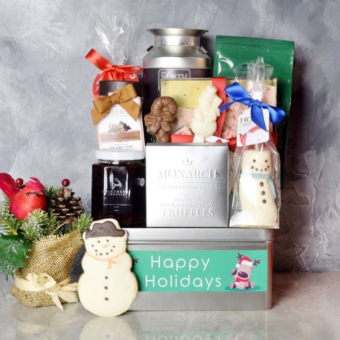 Happy Holidays Chocolate Gift Basket from Hamilton Baskets  - Hamilton Delivery