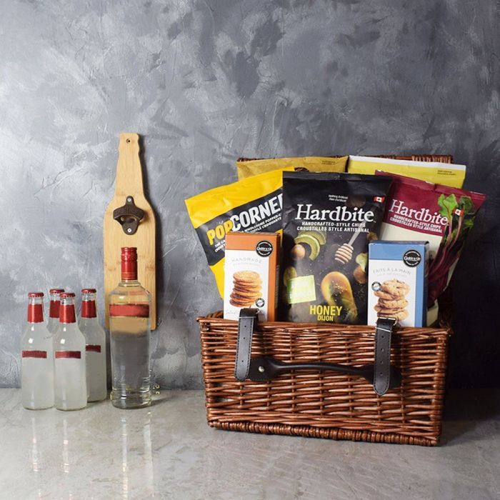 Hockey Night Shots &amp; Coolers Basket from Hamilton Baskets - Hamilton Delivery