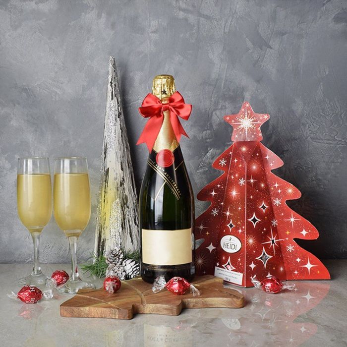 Holiday Champagne & Chocolate Gift Basket from Hamilton Baskets - Hamilton Delivery