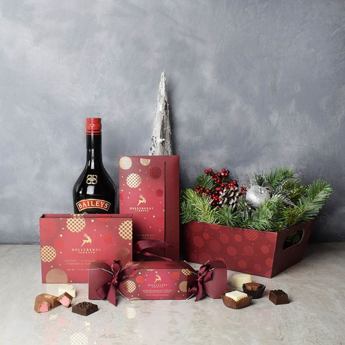 Hollyberry Christmas Gift Set from Hamilton Baskets - Liquor Gift Set - Hamilton Delivery.