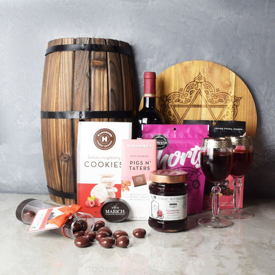 Kosher Raspberry Sweets & Treats Set from Hamilton Baskets - Gourmet Gift Basket - Hamilton Delivery