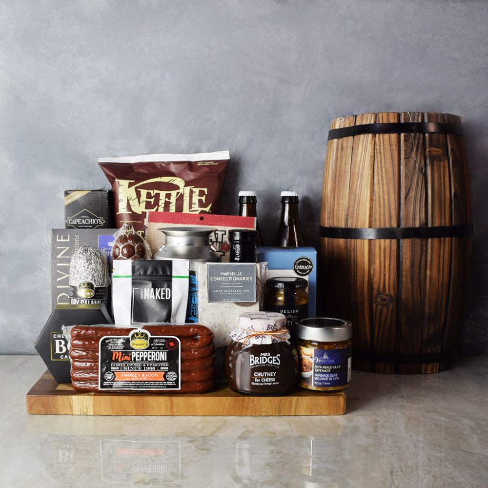 Meat &amp; Cheese for Two Gift Basket from Hamilton Baskets - Hamilton Delivery