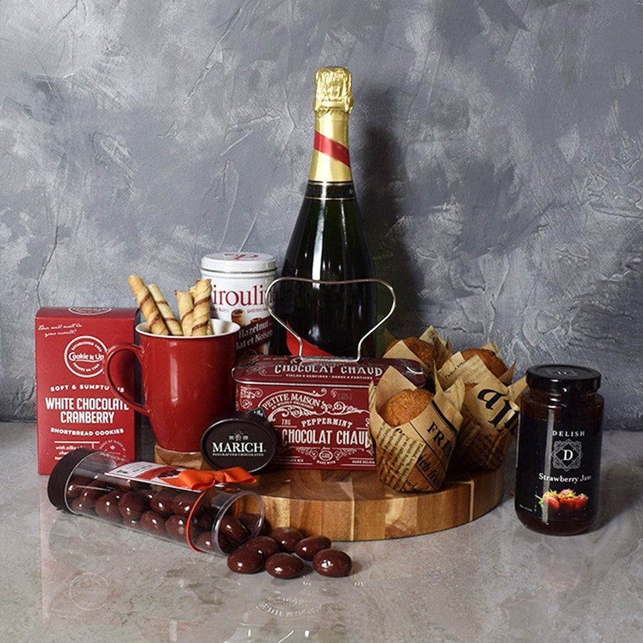 Muffin, Chocolate & Champagne Delight Gift Set from Hamilton Baskets - Hamilton Delivery