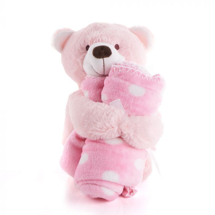 Pink Hugging Blanket Bear from Hamilton Baskets- Hamilton Delivery