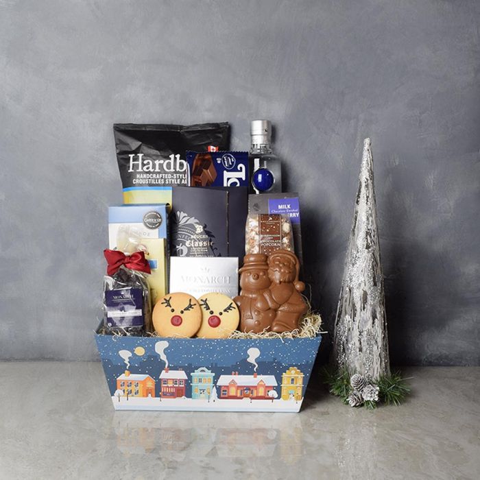 Santa’s Reindeer & Liquor Gift Set from Hamilton Baskets - Christmas Gift Set - Hamilton Delivery.