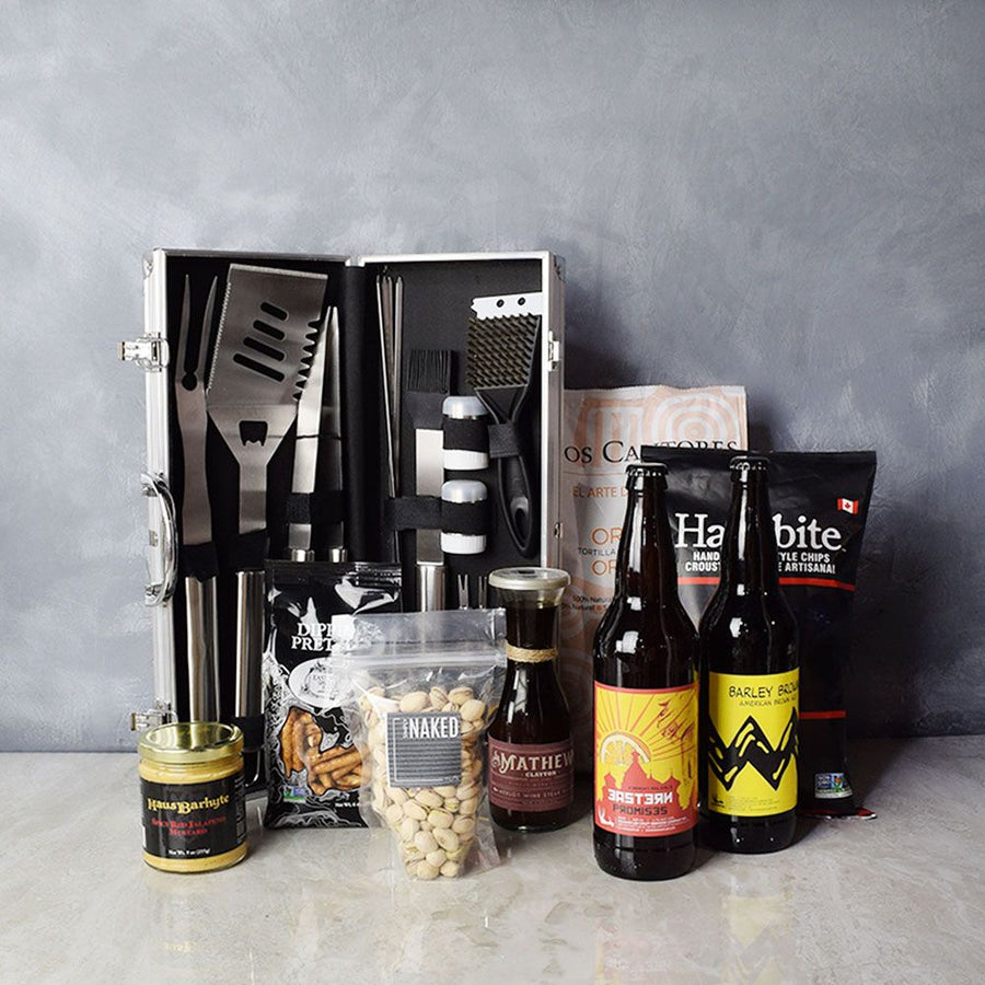 Smokin’ BBQ Grill Gift Set with Beer from Hamilton Baskets - Hamilton Delivery