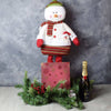 Snowman & Gourmet Chocolates with Champagne Gift Set from Hamilton Baskets - Holiday Champagne Gift Set - Hamilton Delivery.