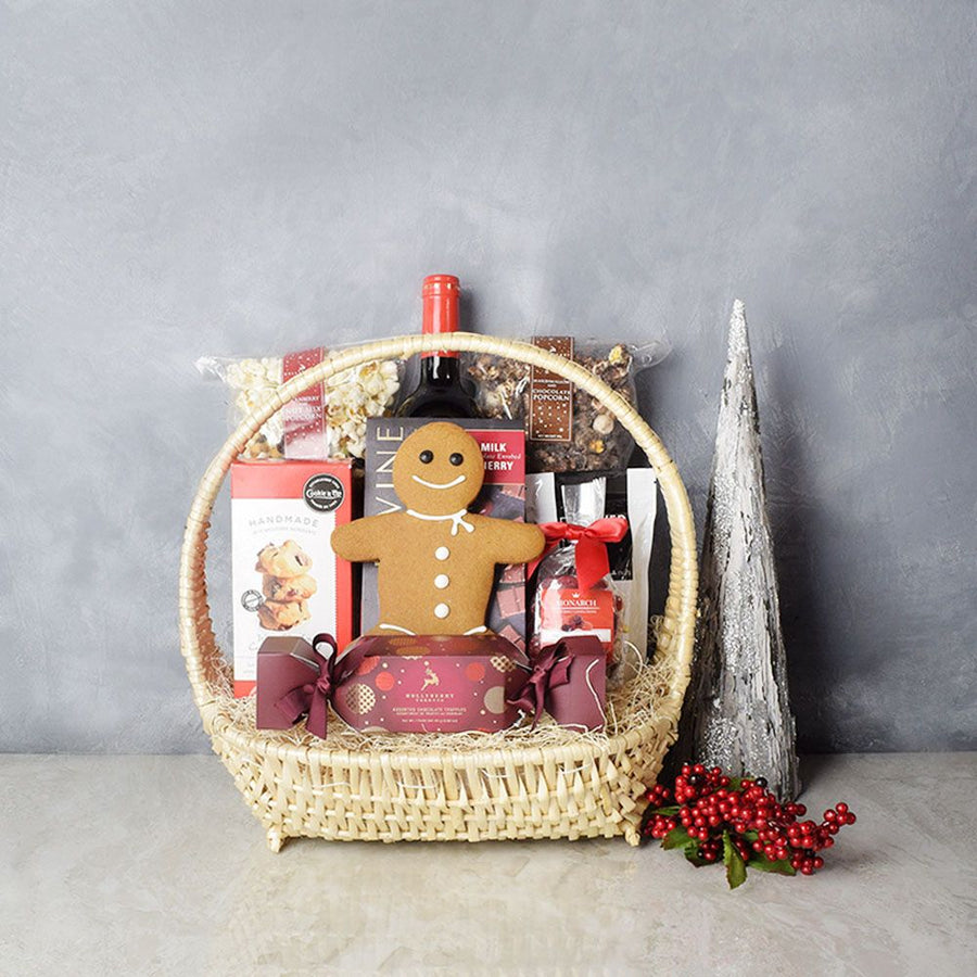 Sweet Crunch Christmas Wine Set from Hamilton Baskets - Hamilton Delivery