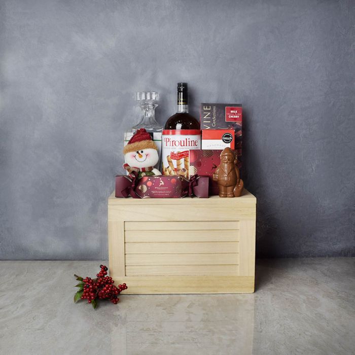 Sweet Treats & Liquor Gift Set from Hamilton Baskets - Hamilton Delivery