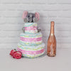 The Diaper Gateau Gift Set with Champagne from Hamilton Baskets - Champagne Gift Set - Hamilton Delivery.