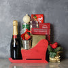 Treats & Champagne Sleigh Basket from Hamilton Baskets - Hamilton Delivery